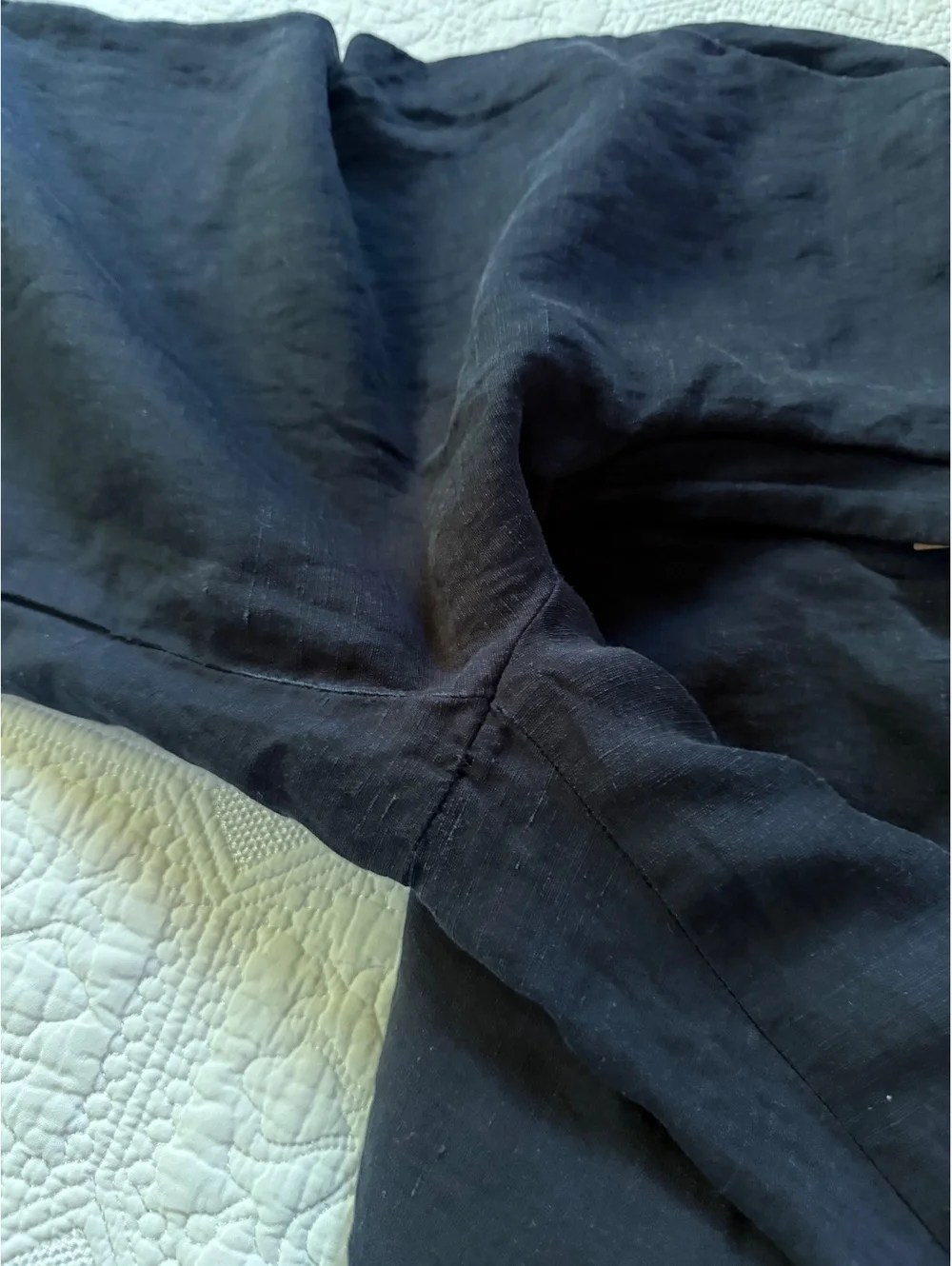 Aritzia Babaton Black Linen Blend Wide Leg Pants Size 4